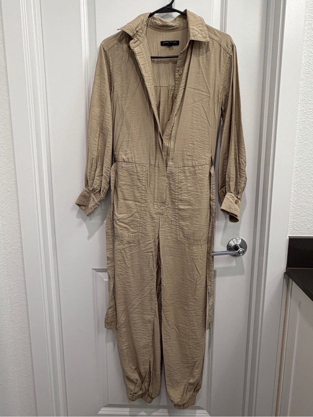 Banana Republic Khaki Utility Jumpsuit